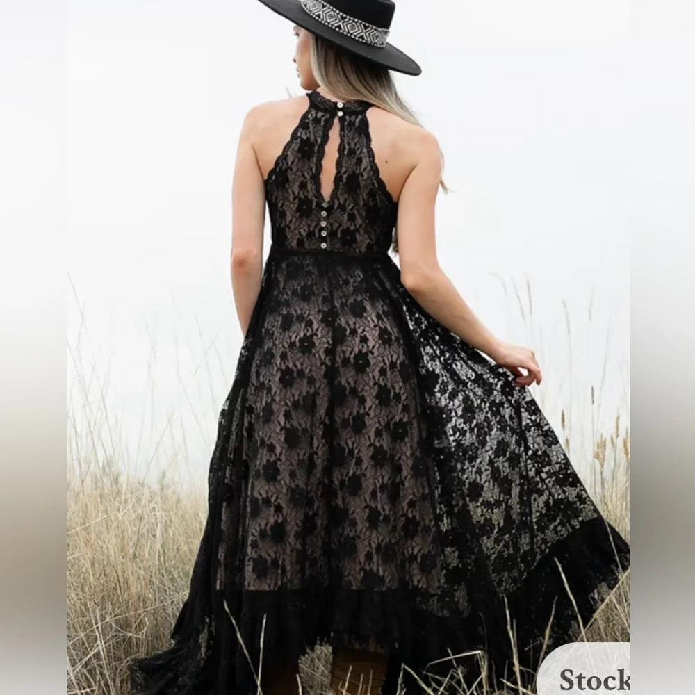 Joyfolie Black Lace Maxi Dress - Picture 7 of 8